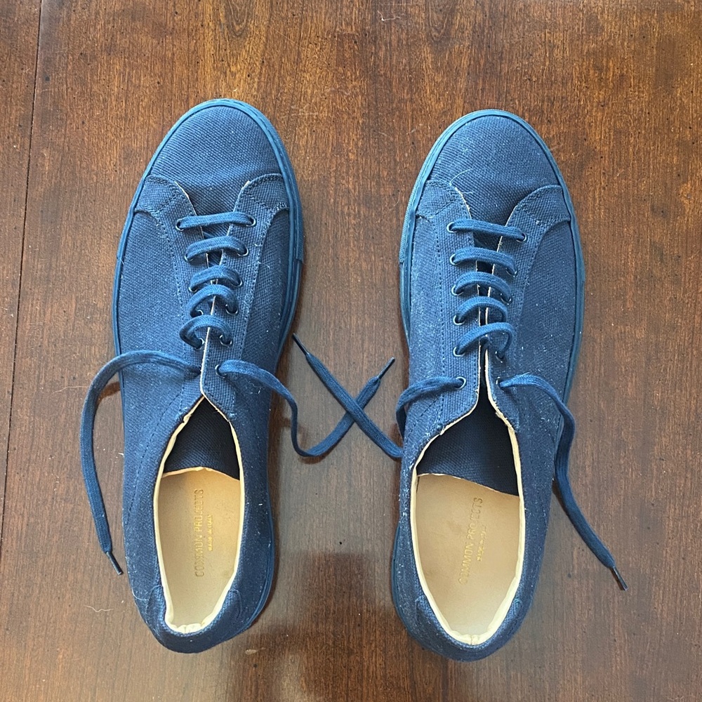 Common Projects Achilles Low Canvas Sneakers - Navy (Never Been Worn)
